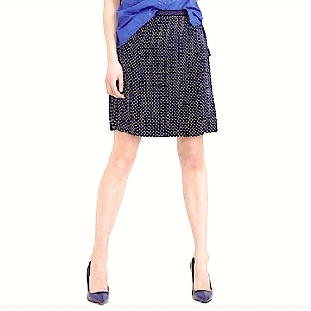 J.Crew pleated polka skirt